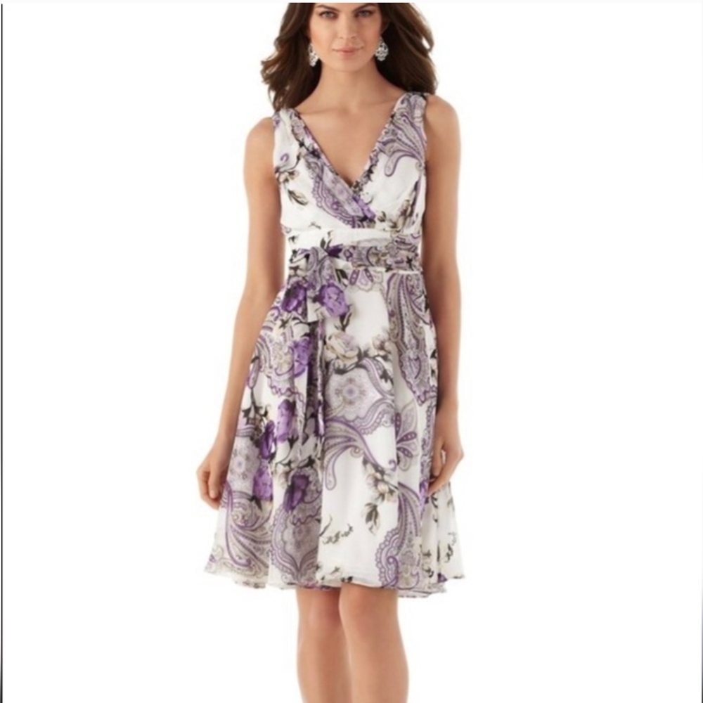 WHBM Lavender Paisley Dress (8/M)